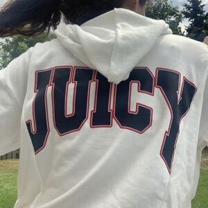 NWT Juicy Couture Varsity Logo Hoodie - White - Size Small